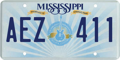 MS license plate AEZ411