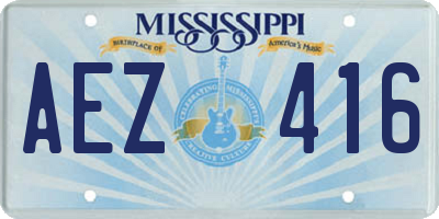 MS license plate AEZ416