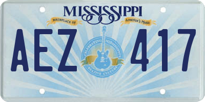 MS license plate AEZ417