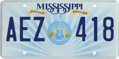 MS license plate AEZ418