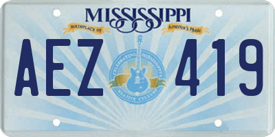 MS license plate AEZ419