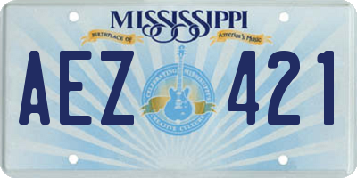 MS license plate AEZ421
