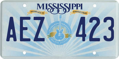 MS license plate AEZ423