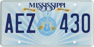 MS license plate AEZ430