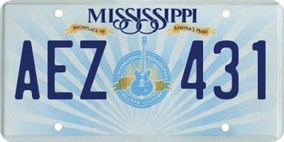 MS license plate AEZ431