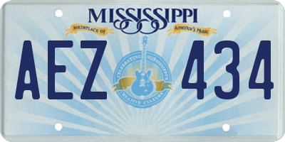 MS license plate AEZ434