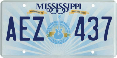 MS license plate AEZ437