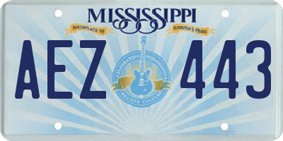 MS license plate AEZ443