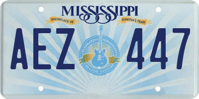 MS license plate AEZ447