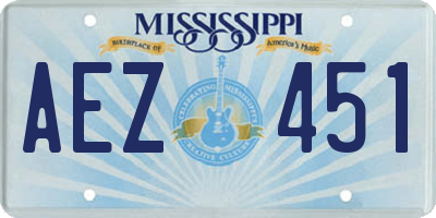 MS license plate AEZ451