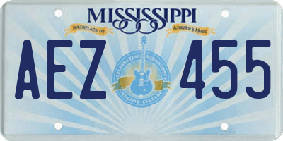 MS license plate AEZ455