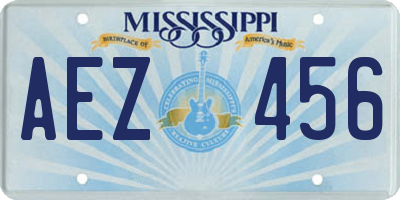 MS license plate AEZ456