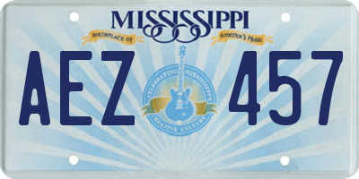 MS license plate AEZ457