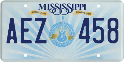 MS license plate AEZ458