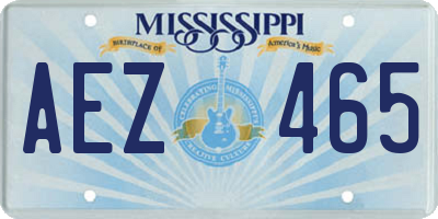 MS license plate AEZ465
