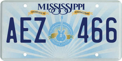 MS license plate AEZ466