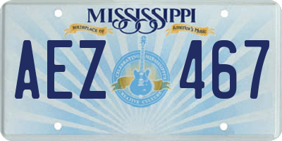 MS license plate AEZ467