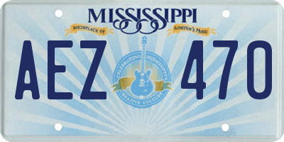 MS license plate AEZ470