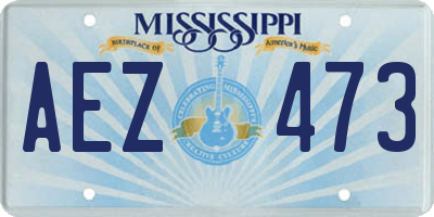 MS license plate AEZ473