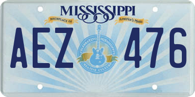 MS license plate AEZ476