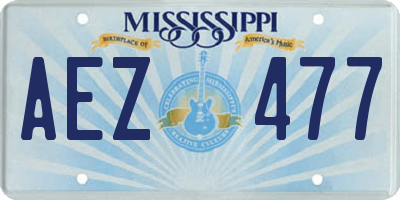 MS license plate AEZ477