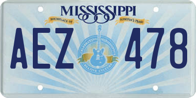 MS license plate AEZ478