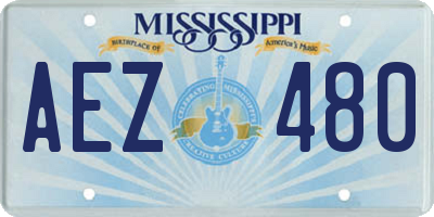 MS license plate AEZ480