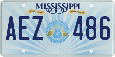 MS license plate AEZ486