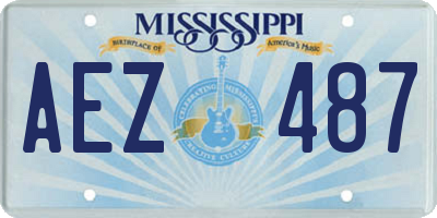 MS license plate AEZ487