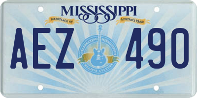 MS license plate AEZ490