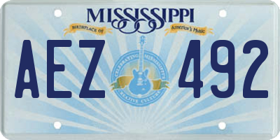 MS license plate AEZ492
