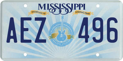 MS license plate AEZ496