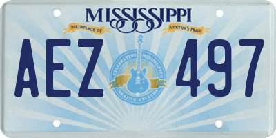 MS license plate AEZ497