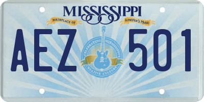 MS license plate AEZ501
