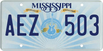 MS license plate AEZ503