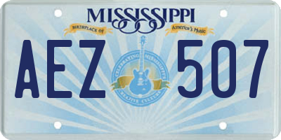 MS license plate AEZ507