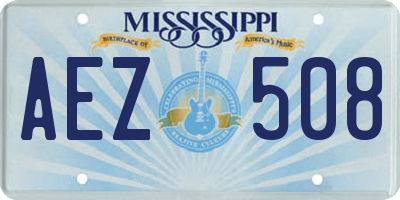 MS license plate AEZ508