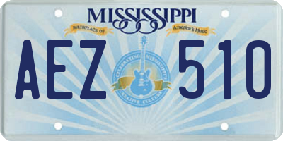MS license plate AEZ510