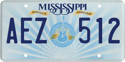 MS license plate AEZ512