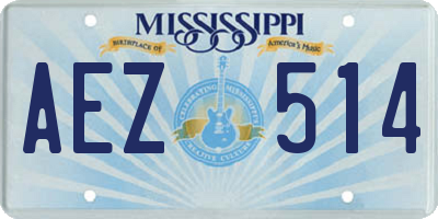 MS license plate AEZ514