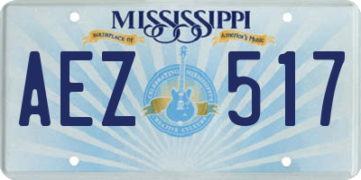 MS license plate AEZ517