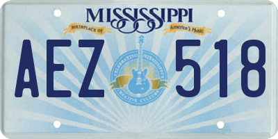 MS license plate AEZ518