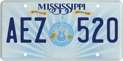 MS license plate AEZ520