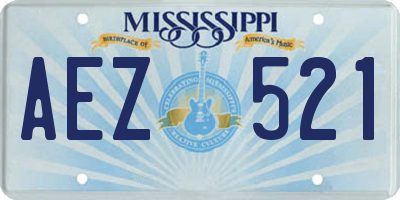 MS license plate AEZ521