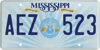 MS license plate AEZ523