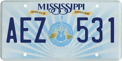 MS license plate AEZ531