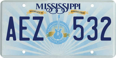 MS license plate AEZ532