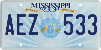 MS license plate AEZ533