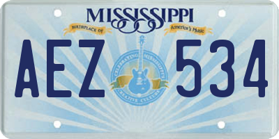 MS license plate AEZ534