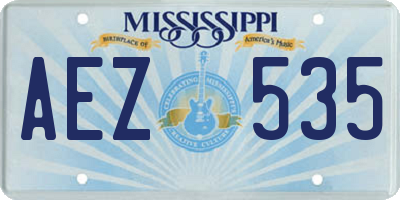 MS license plate AEZ535
